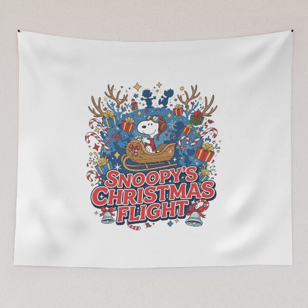 Item preview, Snoopy Christmas Flight Tee - Peanuts Sleigh Holiday Shirt 2025 designed and sold by GeniePixel.