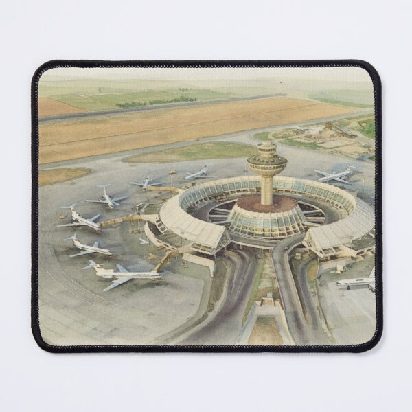 Item preview, Yerevan Zvartnots Airport – Soviet Aviation Watercolor Art Print designed and sold by EMairplanes.