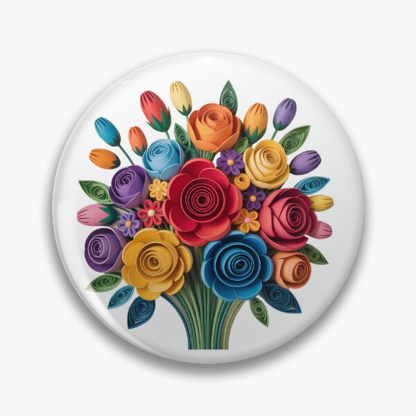 Item preview, Paper Quilled Flower Bouquet Art designed and sold by VividOrganica.