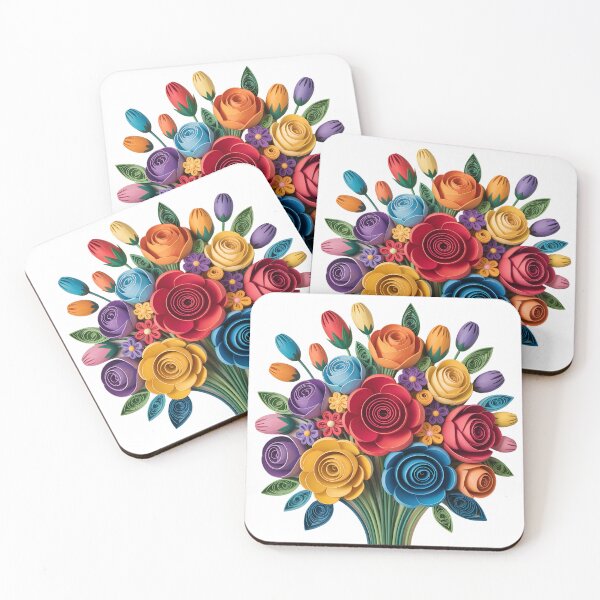Item preview, Paper Quilled Flower Bouquet Art designed and sold by VividOrganica.