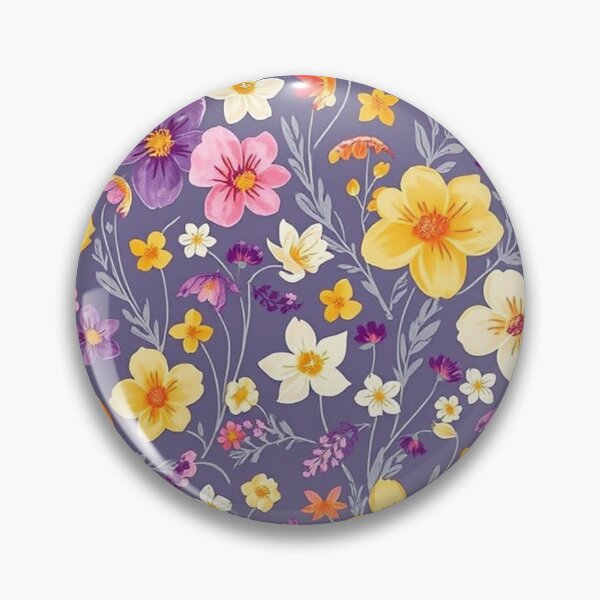 Item preview, floral pattern purple yellow designed and sold by In-Spirit24.