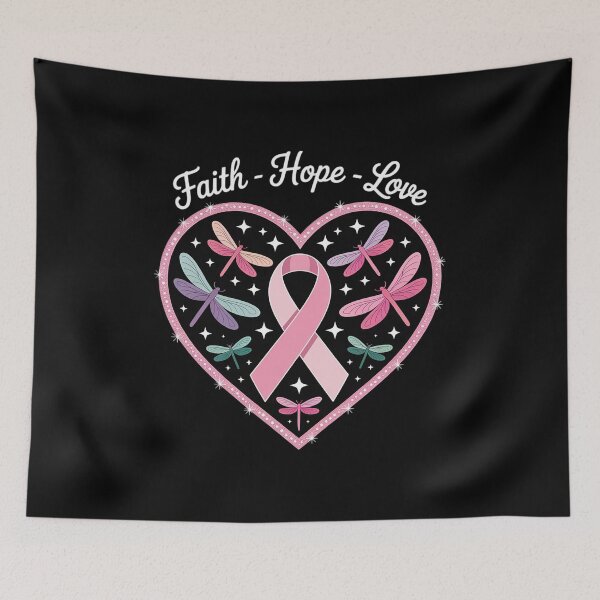 Item preview, Breast Cancer Heart Dragonflies Awareness designed and sold by RayArmstrong.
