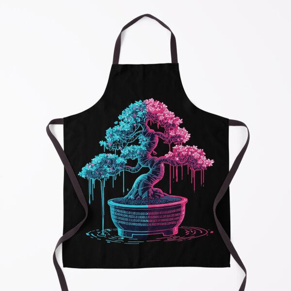 Item preview, Glitch Bonsai – Neon Cyberpunk Nature Design designed and sold by Pixel Toad.