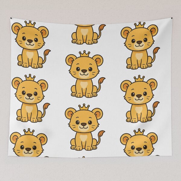 Item preview, Baby Lion Cub Wearing Crown – Cute Royal Animal Character designed and sold by Confuzz1ed.