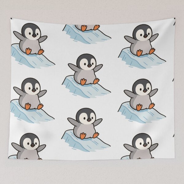 Item preview, Baby Penguin Sliding on Ice – Playful Animal Character designed and sold by Confuzz1ed.