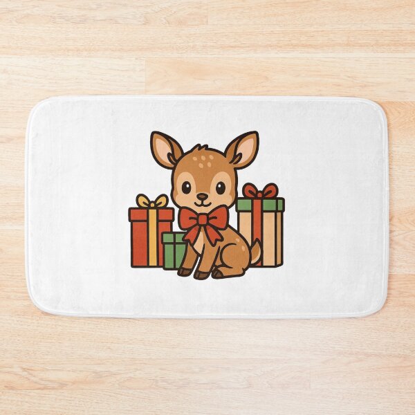 Item preview, Baby Deer with Christmas Bow and Presents – Adorable Holiday Design designed and sold by Confuzz1ed.