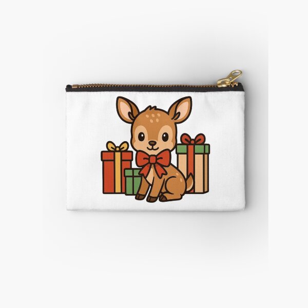 Item preview, Baby Deer with Christmas Bow and Presents – Adorable Holiday Design designed and sold by Confuzz1ed.