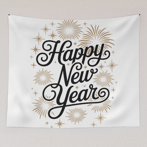 Item preview, Happy New Year Fireworks Celebration Typography Design designed and sold by TipTop GFX.