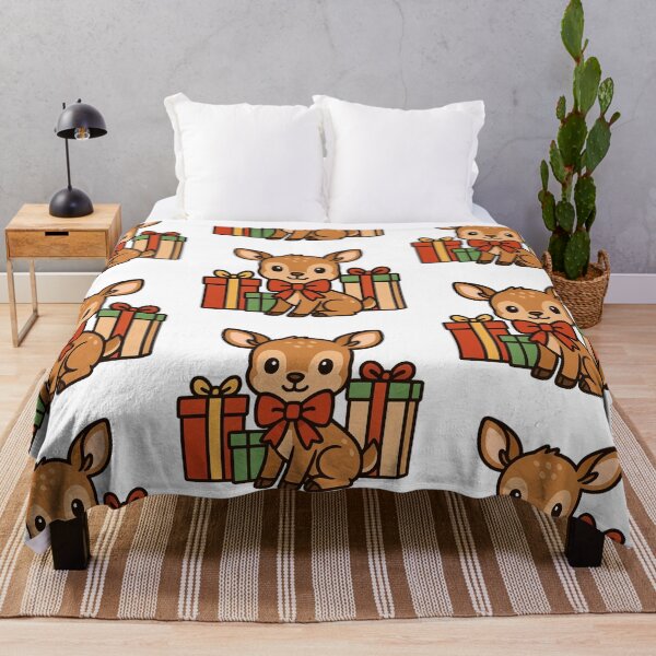 Item preview, Baby Deer with Christmas Bow and Presents – Adorable Holiday Design designed and sold by Confuzz1ed.