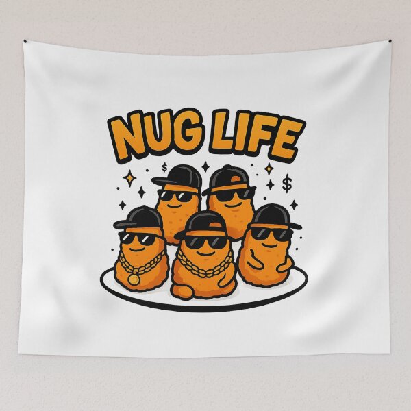 Item preview, Nug Life – Funny Chicken Nugget Addict Retro Foodie Design designed and sold by Rajasekar.