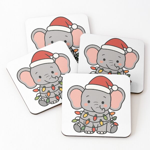 Artikelvorschau, Elefantenbaby verheddert sich in Lichterketten – Lustiges Weihnachtsmotiv entworfen und verkauft von Confuzz1ed.