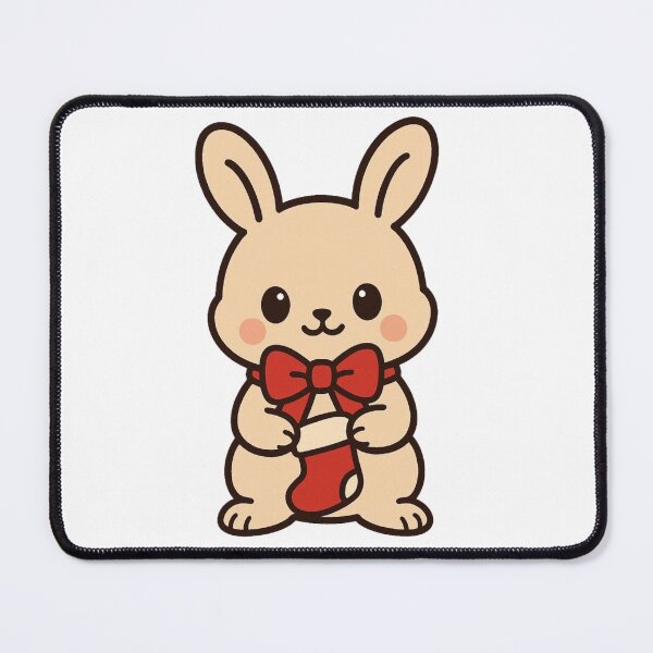 Item preview, Baby Bunny with Christmas Stocking – Cute Holiday Character designed and sold by Confuzz1ed.