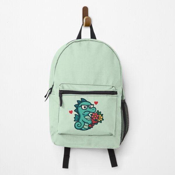 Item preview, Grumpy Seahorse Holding Flowers designed and sold by SoSoSeahorse.