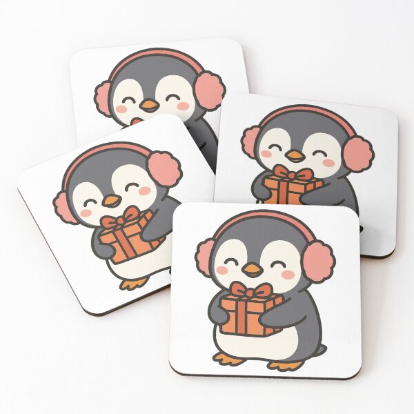 Item preview, Baby Penguin Hugging Gift Box – Adorable Christmas Character designed and sold by Confuzz1ed.