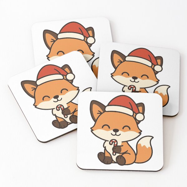 Item preview, Baby Fox with Santa Hat and Candy Cane – Cute Christmas Animal designed and sold by Confuzz1ed.