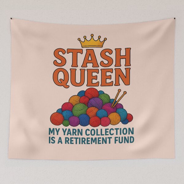 Item preview, Stash Queen – Funny Yarn Lover Quote for Crocheters & Knitters designed and sold by MarJul.