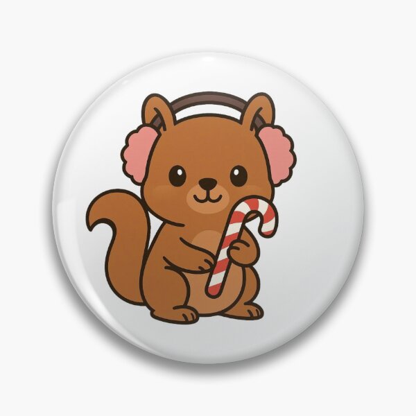 Item preview, Squirrel with Candy Cane and Earmuffs – Cute Christmas Design designed and sold by Confuzz1ed.