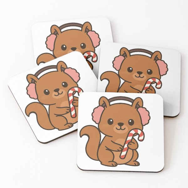Item preview, Squirrel with Candy Cane and Earmuffs – Cute Christmas Design designed and sold by Confuzz1ed.