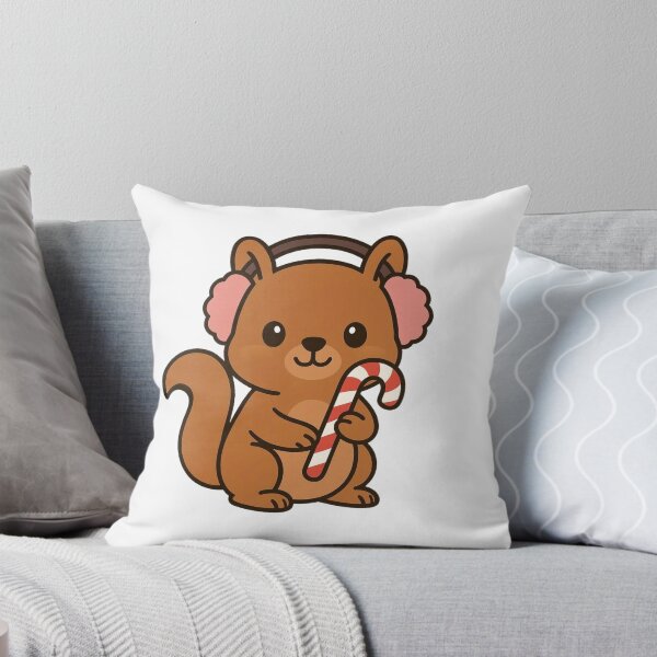 Item preview, Squirrel with Candy Cane and Earmuffs – Cute Christmas Design designed and sold by Confuzz1ed.