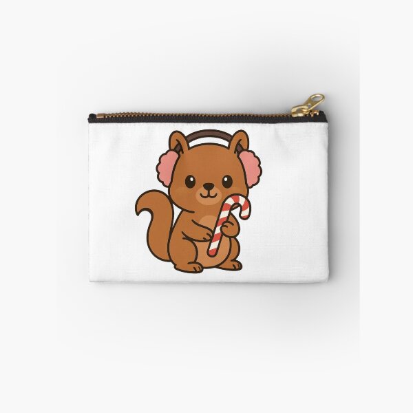 Item preview, Squirrel with Candy Cane and Earmuffs – Cute Christmas Design designed and sold by Confuzz1ed.