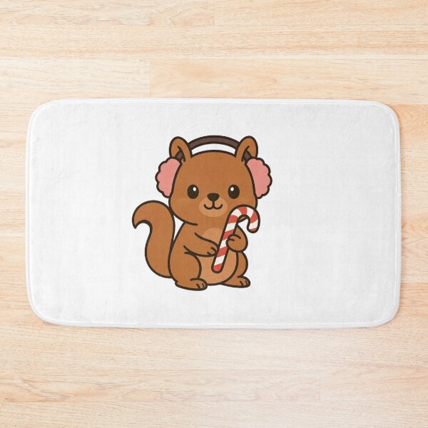 Item preview, Squirrel with Candy Cane and Earmuffs – Cute Christmas Design designed and sold by Confuzz1ed.