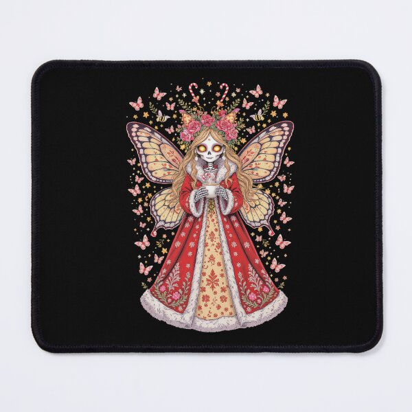 Item preview, Butterfly Christmas Skeleton Girl | Enchanting Gothic Holiday Art Design designed and sold by ColorSplash123.