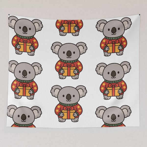 Item preview, Koala in Christmas Jumper Holding Gift – Festive Holiday Design designed and sold by Confuzz1ed.