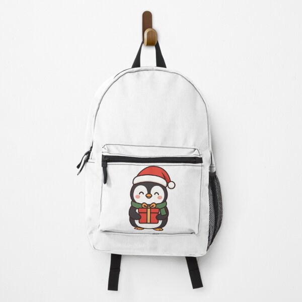 Item preview, Christmas Penguin with Gift and Santa Hat – Festive Winter Character designed and sold by Confuzz1ed.