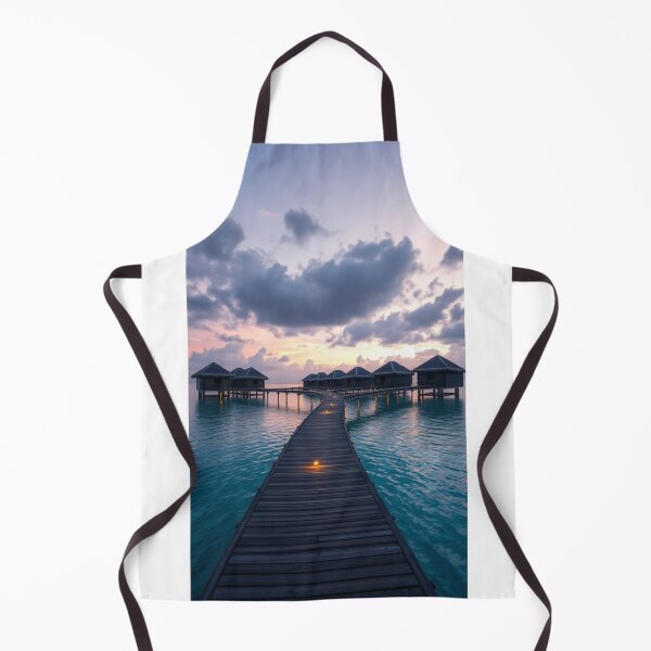 Item preview, Maldives Overwater Bungalows Sunset | Tropical Paradise Wooden Pier View designed and sold by Vida e Arte.