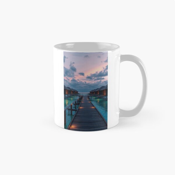 Item preview, Twilight Walk to Paradise | Luxurious Overwater Bungalows with Glowing Lights designed and sold by Vida e Arte.