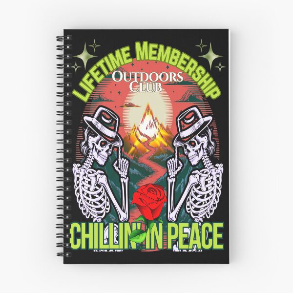 Item preview, Lifetime Membership – Outdoors Club – Chillin' in Peace” skeleton shirt design designed and sold by DZ Loumatti.