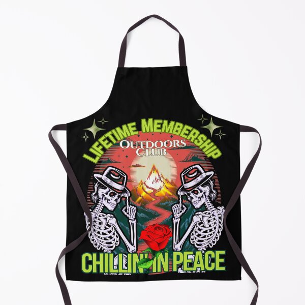Item preview, Lifetime Membership – Outdoors Club – Chillin' in Peace” skeleton shirt design designed and sold by DZ Loumatti.