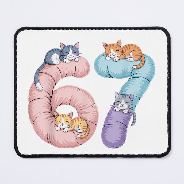 Item preview, Cute Cats Kitten Sleeping On Numbers 67 Birthday Cat Mom Gift designed and sold by RannaHile.