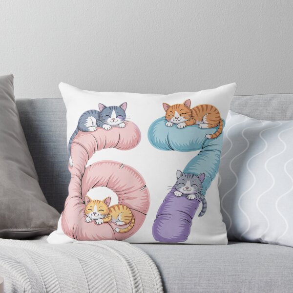Item preview, Cute Cats Kitten Sleeping On Numbers 67 Birthday Cat Mom Gift designed and sold by RannaHile.