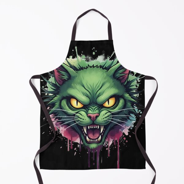 Item preview, Fierce Green Feline: Watercolor Splatter Rage Cat designed and sold by ifundesign.