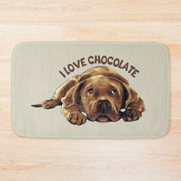 Item preview, I love Chocolate, Labrador, Dog Illustration designed and sold by JoyfulWhimsy.