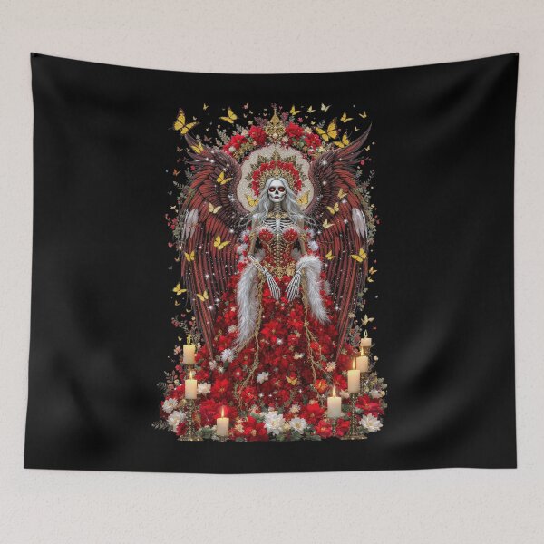 Item preview, Santa’s Gothic Angel | Elegant Skeleton Christmas Fantasy Art designed and sold by ColorSplash123.