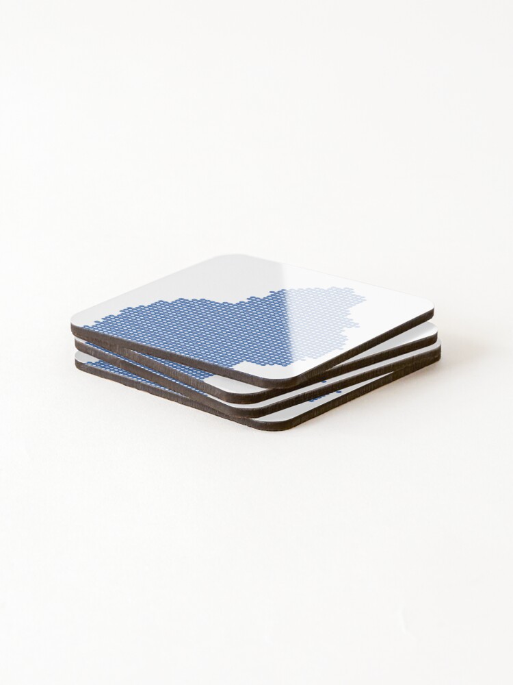 Thumbnail 4 of 5, Coasters (Set of 4), Blue Rhinestone Mauritius designed and sold by TheIconSmith.