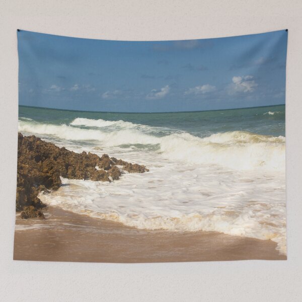 Item preview, waves of the sea on the deserted beach designed and sold by felipequeiroz.