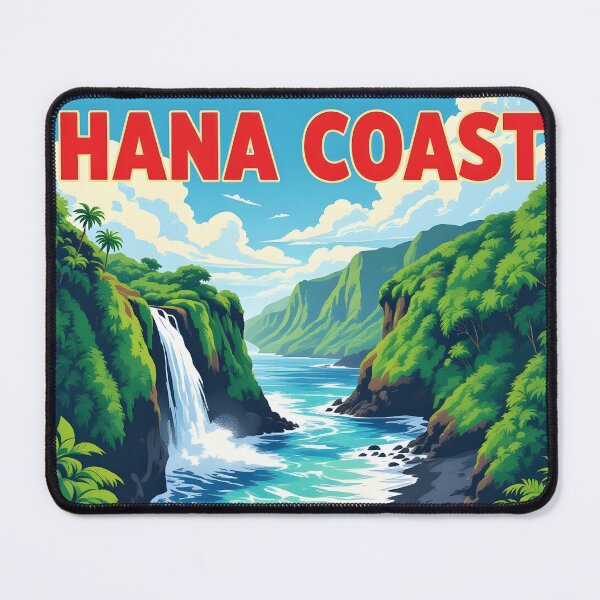 Item preview, Hana Coast, Maui: Vintage-Style Painterly Travel Poster designed and sold by LSVart.