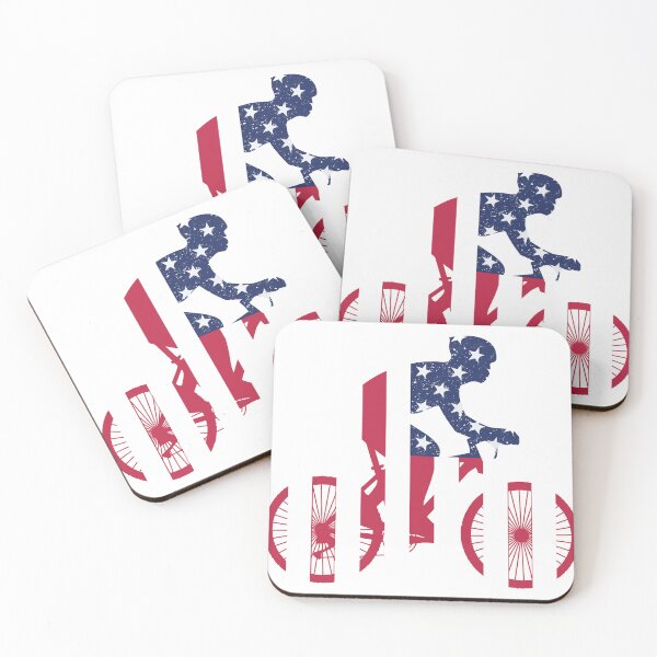 Item preview, American Flag Cyclist – Patriotic USA Bike Rider Silhouette | Vintage Distressed designed and sold by DavidMay.