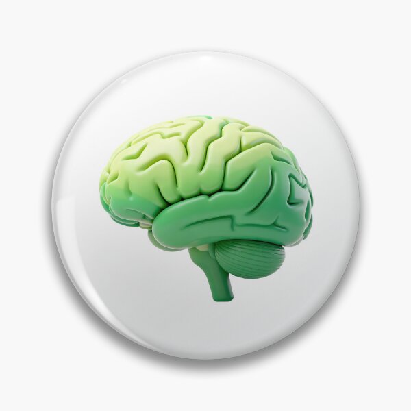 Item preview, Vibrant Green Gradient Human Brain 3D Model - Mind, Intelligence, and Learning Icon designed and sold by gkgraphics1.