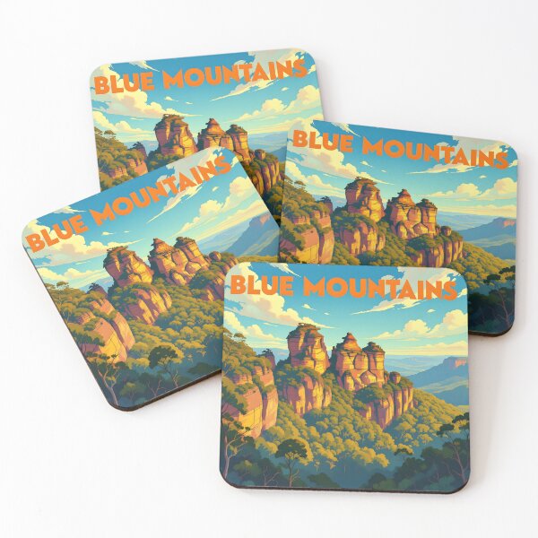 Item preview, Blue Mountains, New South Wales: Vintage-Style Painterly Travel Poster designed and sold by LSVart.