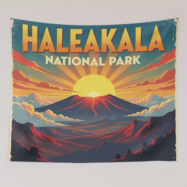 Item preview, Haleakalā National Park, Maui: Vintage-Style Painterly Travel Poster designed and sold by LSVart.