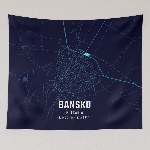 Item preview, Bansko Midnight City Map designed and sold by HomeLivingCo.