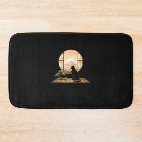 Item preview, Japanese Coffee Cat Fuji Sunset Minimalist Cozy Aesthetic designed and sold by grumpzara.