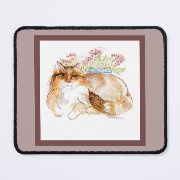 Item preview, The Cat and His Thoughts - watercolor illustration designed and sold by Annie Mason Art.