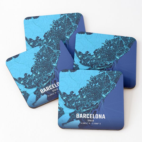 Item preview, Barcelona Midnight City Map designed and sold by HomeLivingCo.