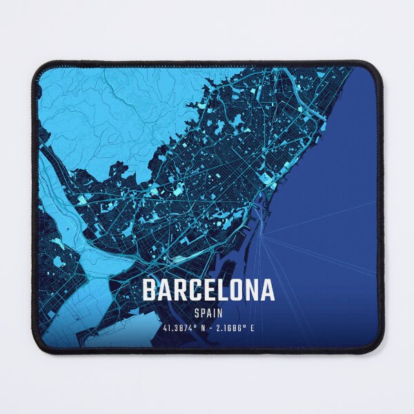 Item preview, Barcelona Midnight City Map designed and sold by HomeLivingCo.