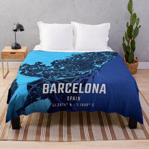 Item preview, Barcelona Midnight City Map designed and sold by HomeLivingCo.